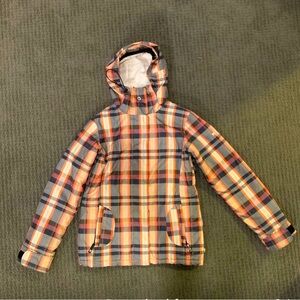 Roxy: women’s snowboarding insulated plaid jacket